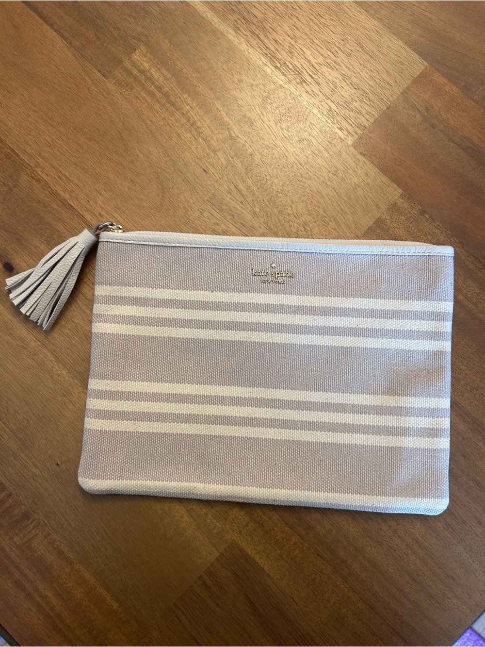 kate spade Gia Larchmont Avenue Fabric Stripe Clutch